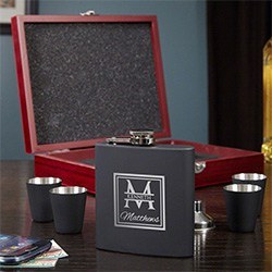 Unique Gifts For Boyfriend & Husband Engraved Flask Set