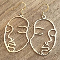 Creative Gifts For Artists Picasso Faces Gold Earrings