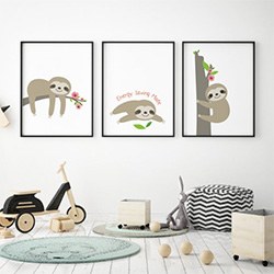 Gifts With Sloths Nursery Prints