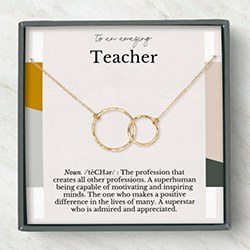 Teacher Retirement Gifts Circle Necklace