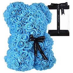 Cool Blue Gifts Rose Bear