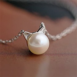 Best Cat Necklaces Pearl Cat