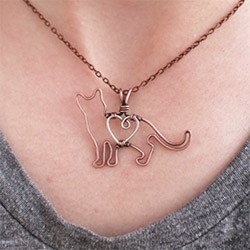 Rainbow Playful Cat Pendant Necklace Ladies Girls Gift Stainless Steel Kitten 