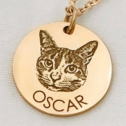 Kitten Necklaces Engraved Tag