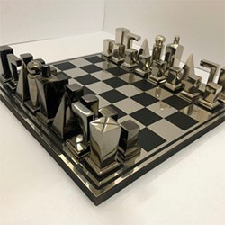 Fantasy WIZARDS & SORCERERS Chess Set W/ 16" BLACK & MAPLE WOOD STORAGE Board 